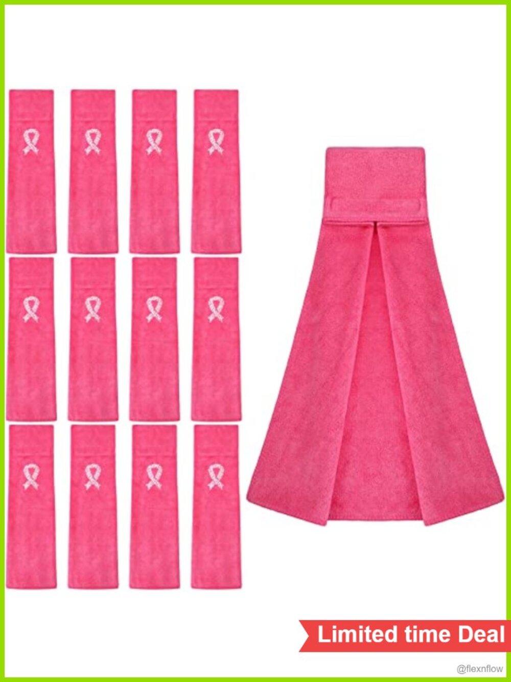 Pink Ribbon Football Towels 100% Cotton Breast Cancer Awareness 12 Pack